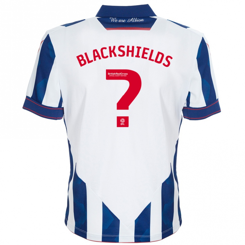 Kids Football Charlie Blackshields #0 White Dark Blue Home Jersey 2024/25 T-Shirt Australia