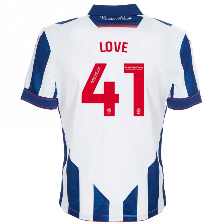 Kids Football Layton Love #41 White Dark Blue Home Jersey 2024/25 T-Shirt Australia