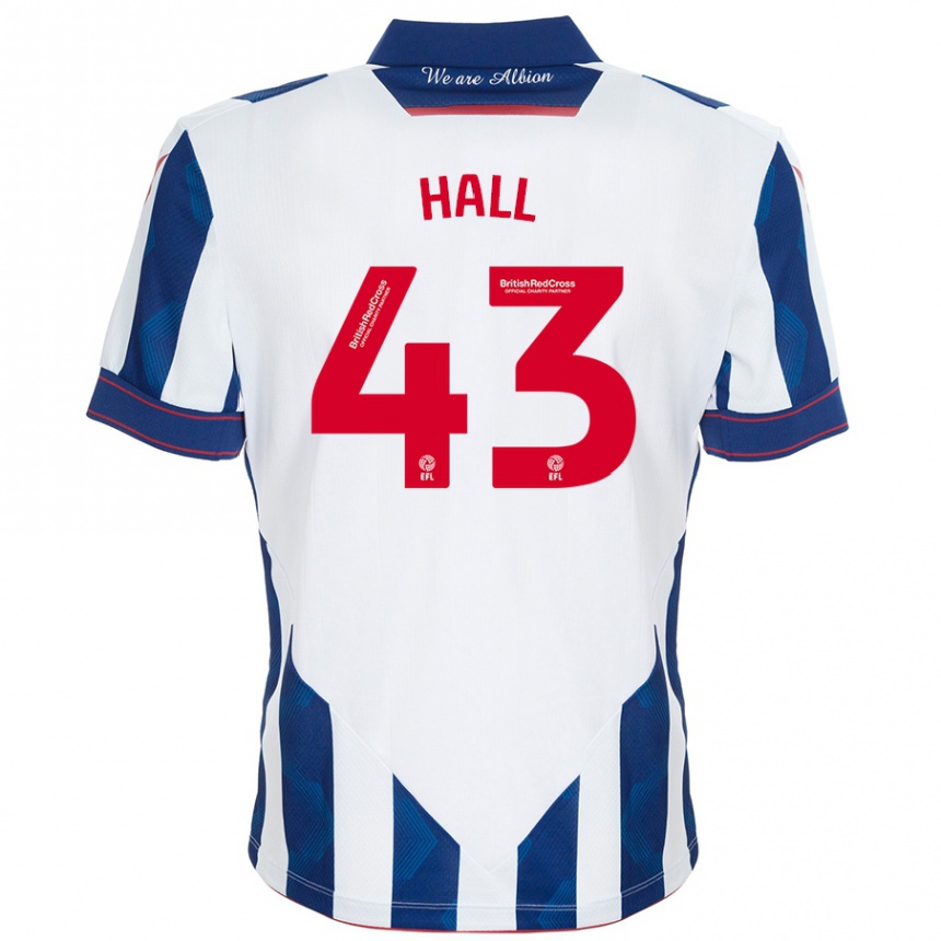 Kids Football Reece Hall #43 White Dark Blue Home Jersey 2024/25 T-Shirt Australia