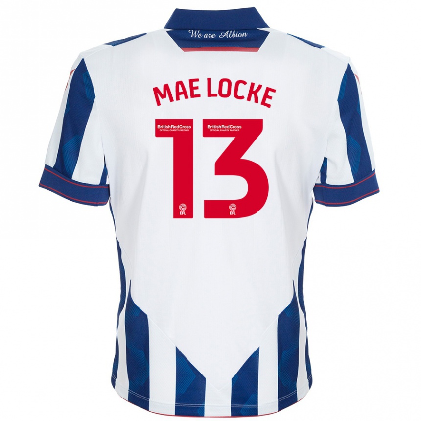 Kids Football Ellie Mae Locke #13 White Dark Blue Home Jersey 2024/25 T-Shirt Australia