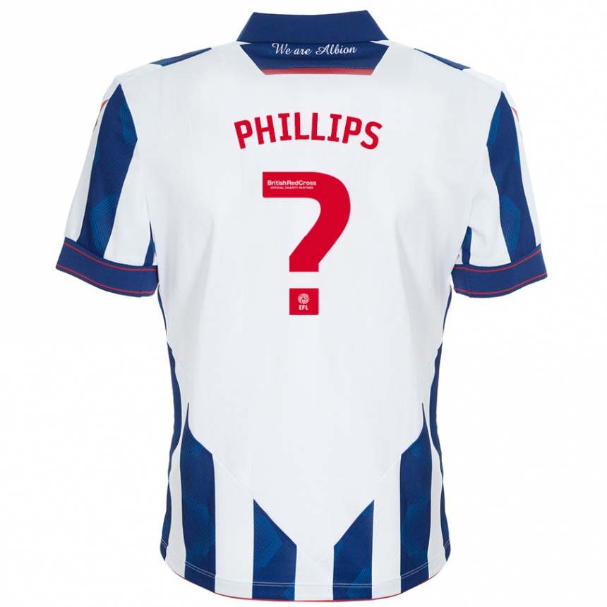 Kids Football Narel Phillips #0 White Dark Blue Home Jersey 2024/25 T-Shirt Australia