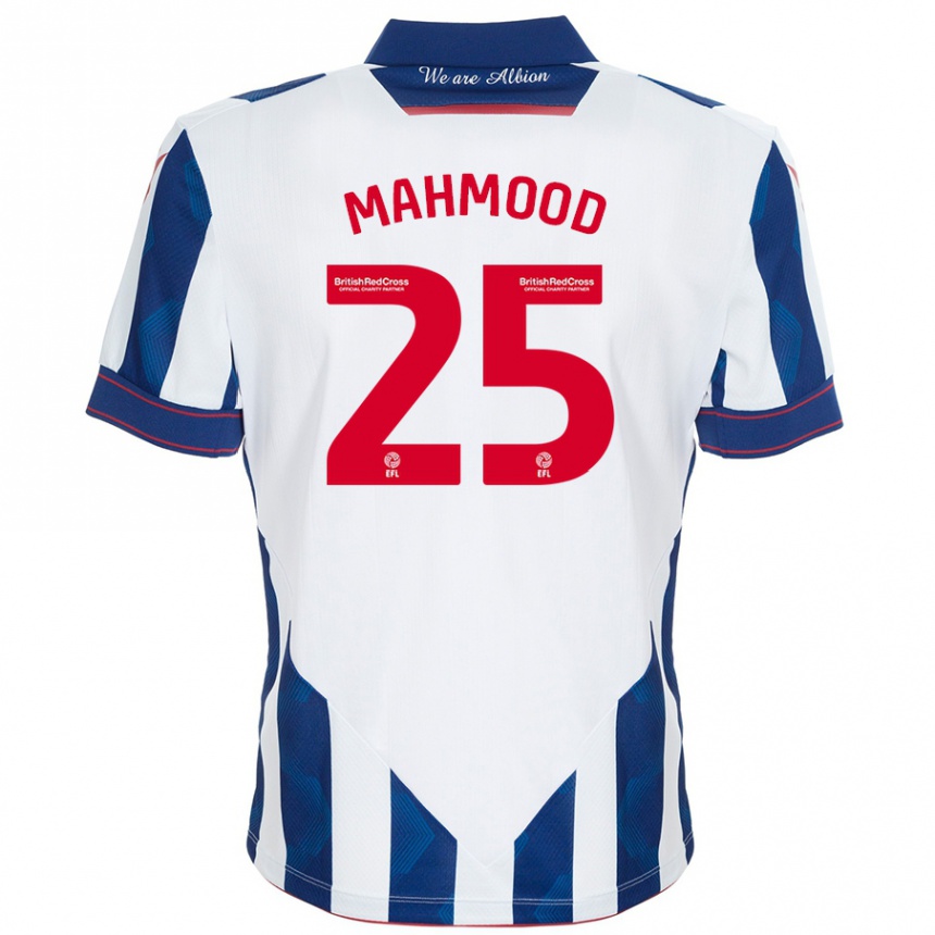 Kids Football Mahmood #25 White Dark Blue Home Jersey 2024/25 T-Shirt Australia