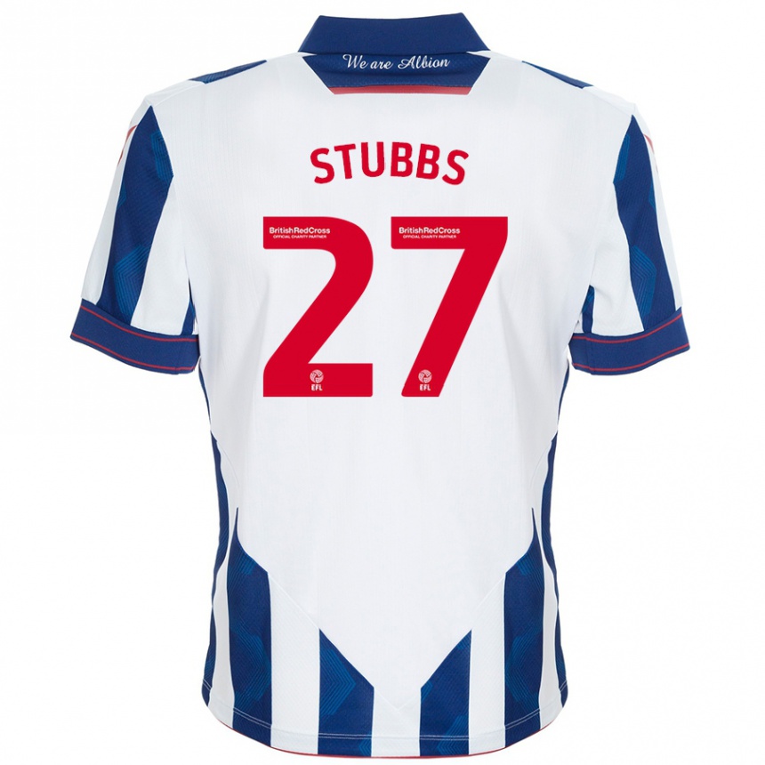 Kids Football Olivia Stubbs #27 White Dark Blue Home Jersey 2024/25 T-Shirt Australia