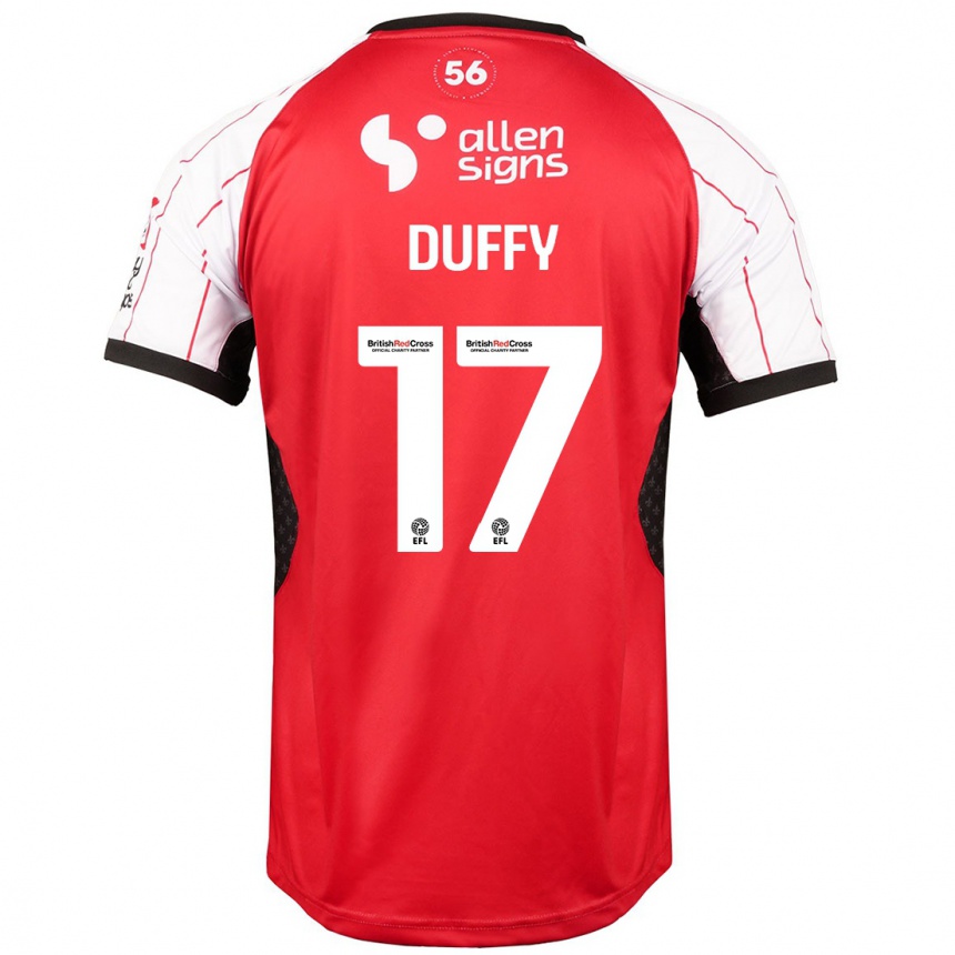 Kids Football Dylan Duffy #17 White Home Jersey 2024/25 T-Shirt Australia