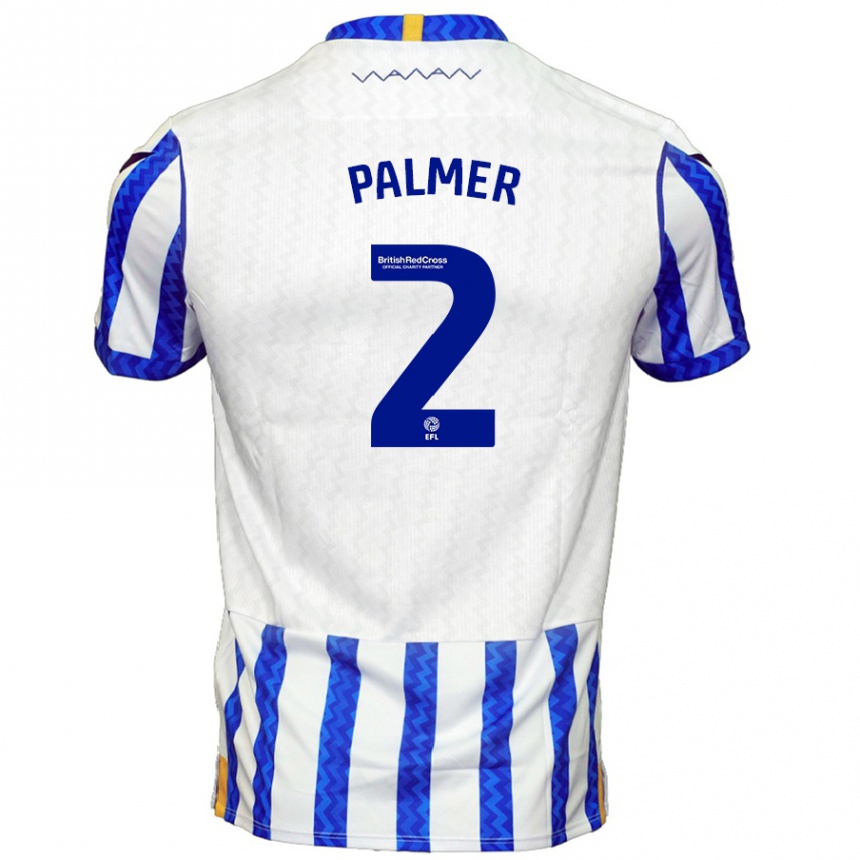 Kids Football Liam Palmer #2 Blue White Home Jersey 2024/25 T-Shirt Australia