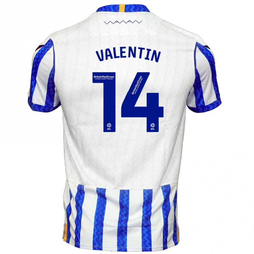 Kids Football Pol Valentín #14 Blue White Home Jersey 2024/25 T-Shirt Australia