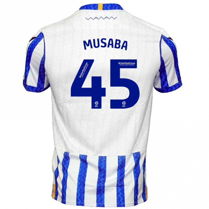 Kids Football Anthony Musaba #45 Blue White Home Jersey 2024/25 T-Shirt Australia