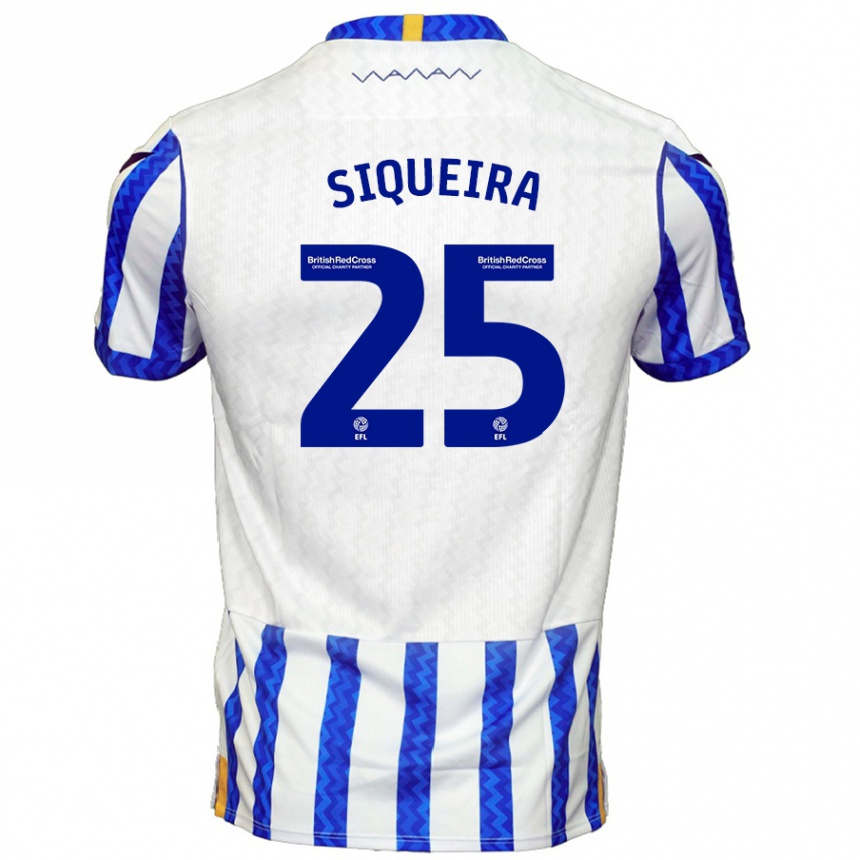 Kids Football Guilherme Siqueira #25 Blue White Home Jersey 2024/25 T-Shirt Australia