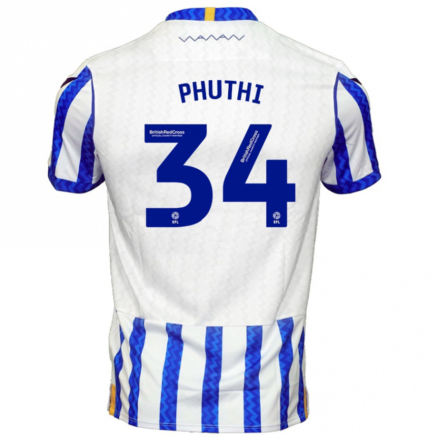 Kids Football Joey Phuthi #34 Blue White Home Jersey 2024/25 T-Shirt Australia