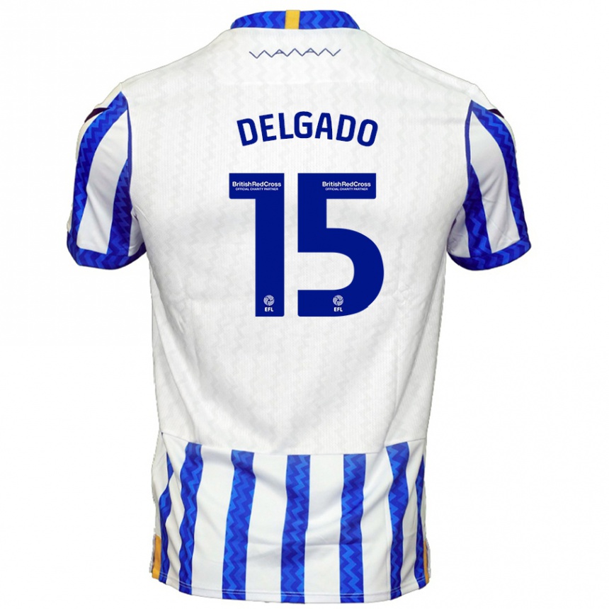 Kids Football Juan Delgado #15 Blue White Home Jersey 2024/25 T-Shirt Australia