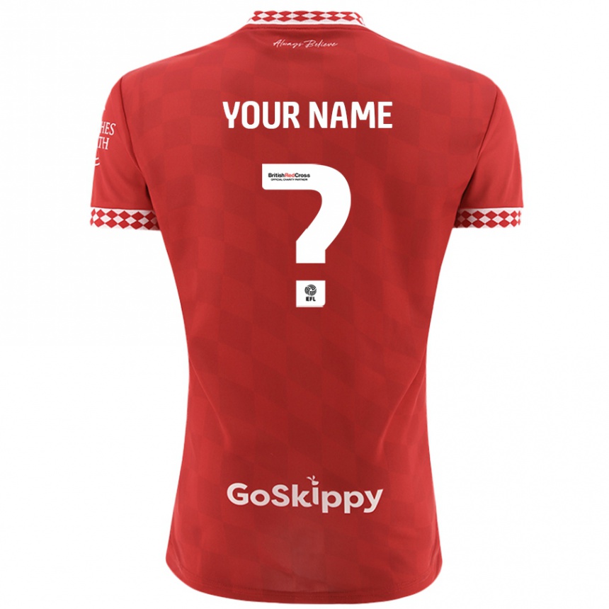 Kids Football Your Name #0 Red Home Jersey 2024/25 T-Shirt Australia