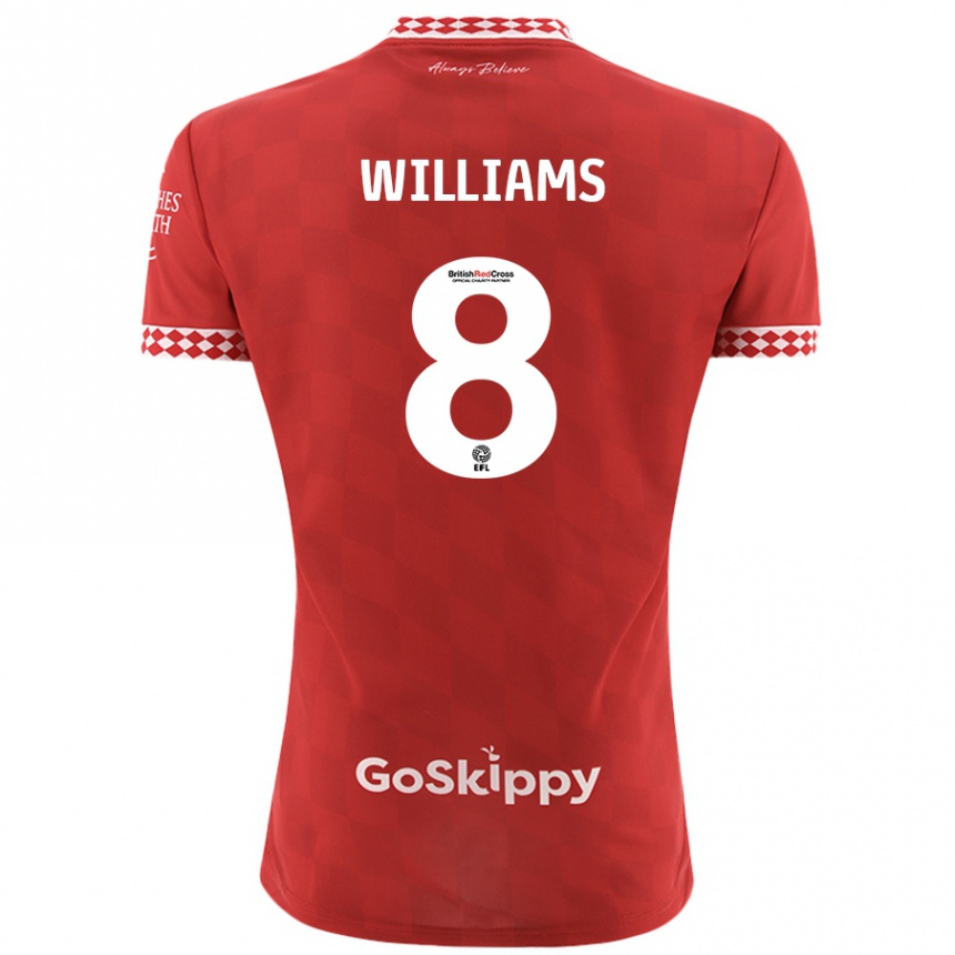 Kids Football Joe Williams #8 Red Home Jersey 2024/25 T-Shirt Australia