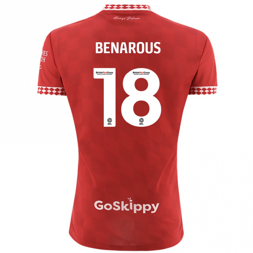 Kids Football Ayman Benarous #18 Red Home Jersey 2024/25 T-Shirt Australia