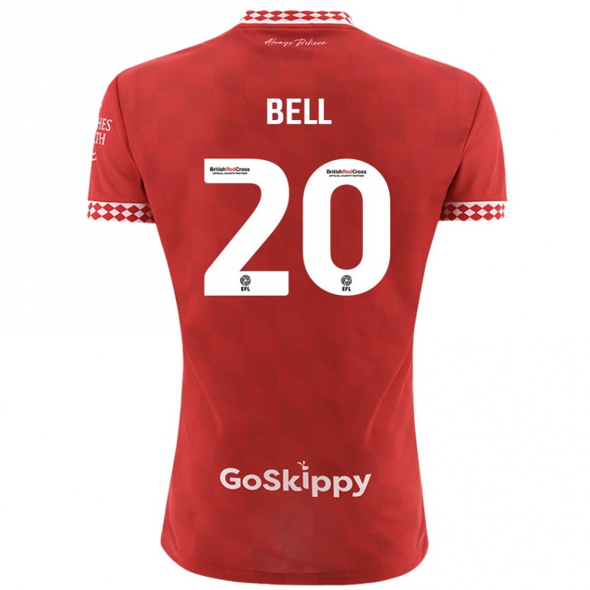 Kids Football Sam Bell #20 Red Home Jersey 2024/25 T-Shirt Australia