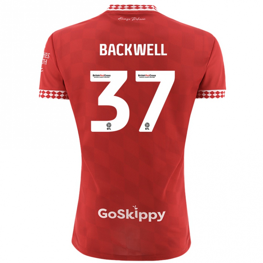 Kids Football Tommy Backwell #37 Red Home Jersey 2024/25 T-Shirt Australia