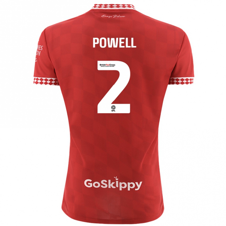 Kids Football Ella Powell #2 Red Home Jersey 2024/25 T-Shirt Australia