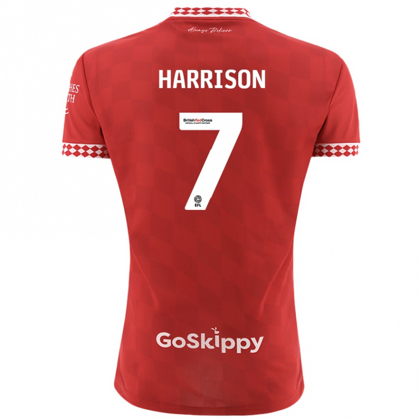 Kids Football Abi Harrison #7 Red Home Jersey 2024/25 T-Shirt Australia