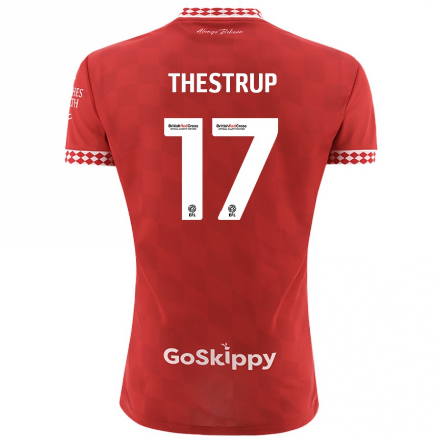 Kids Football Amalie Thestrup #17 Red Home Jersey 2024/25 T-Shirt Australia