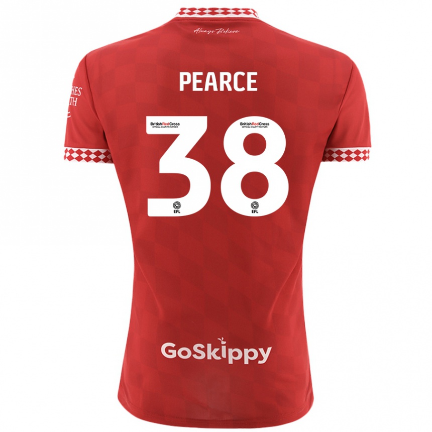 Kids Football Manon Pearce #38 Red Home Jersey 2024/25 T-Shirt Australia