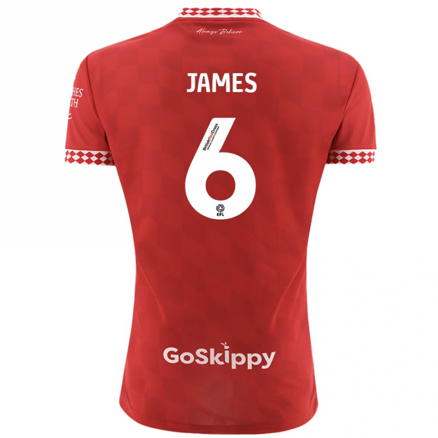 Kids Football Matty James #6 Red Home Jersey 2024/25 T-Shirt Australia