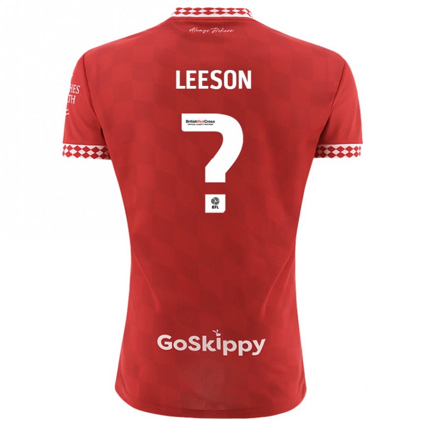 Kids Football Harry Leeson #0 Red Home Jersey 2024/25 T-Shirt Australia