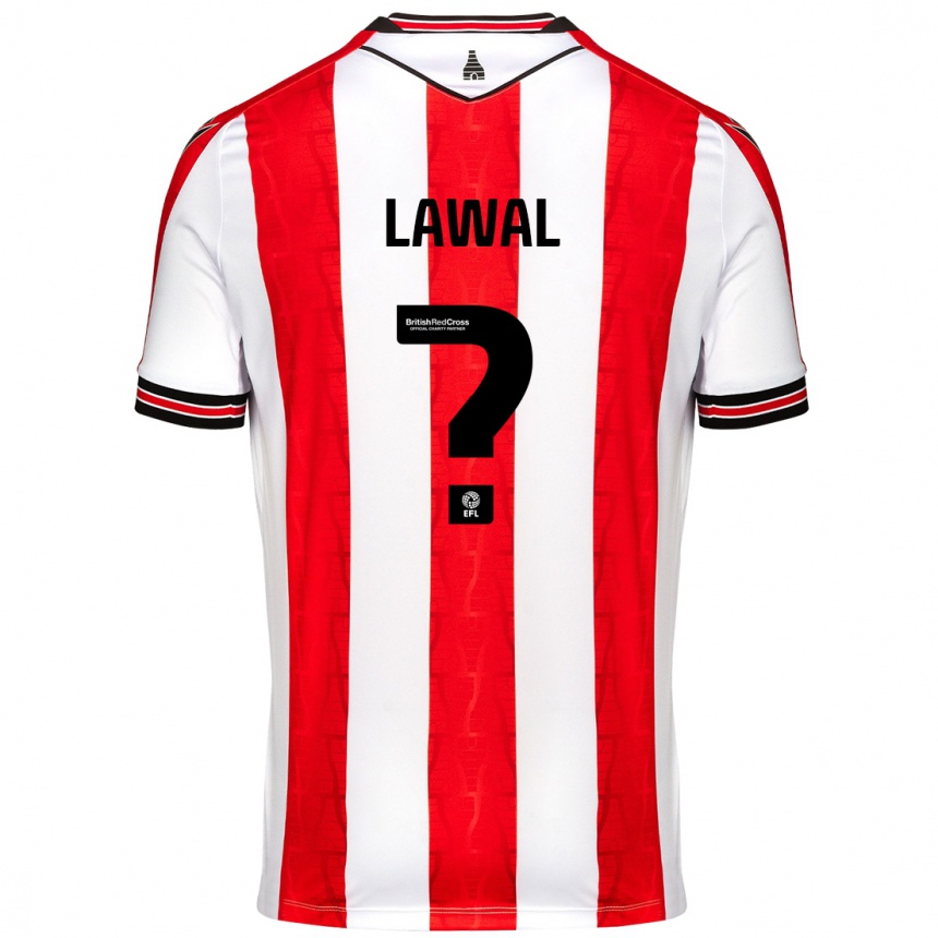 Kids Football Bosun Lawal #0 Red White Home Jersey 2024/25 T-Shirt Australia