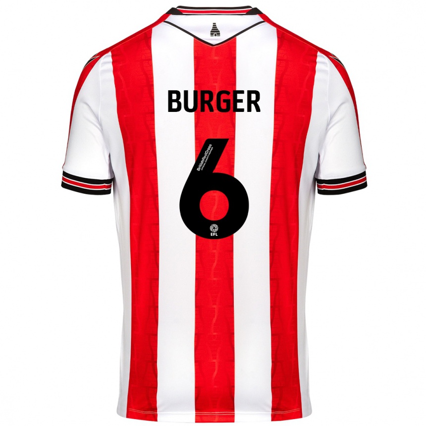 Kids Football Wouter Burger #6 Red White Home Jersey 2024/25 T-Shirt Australia