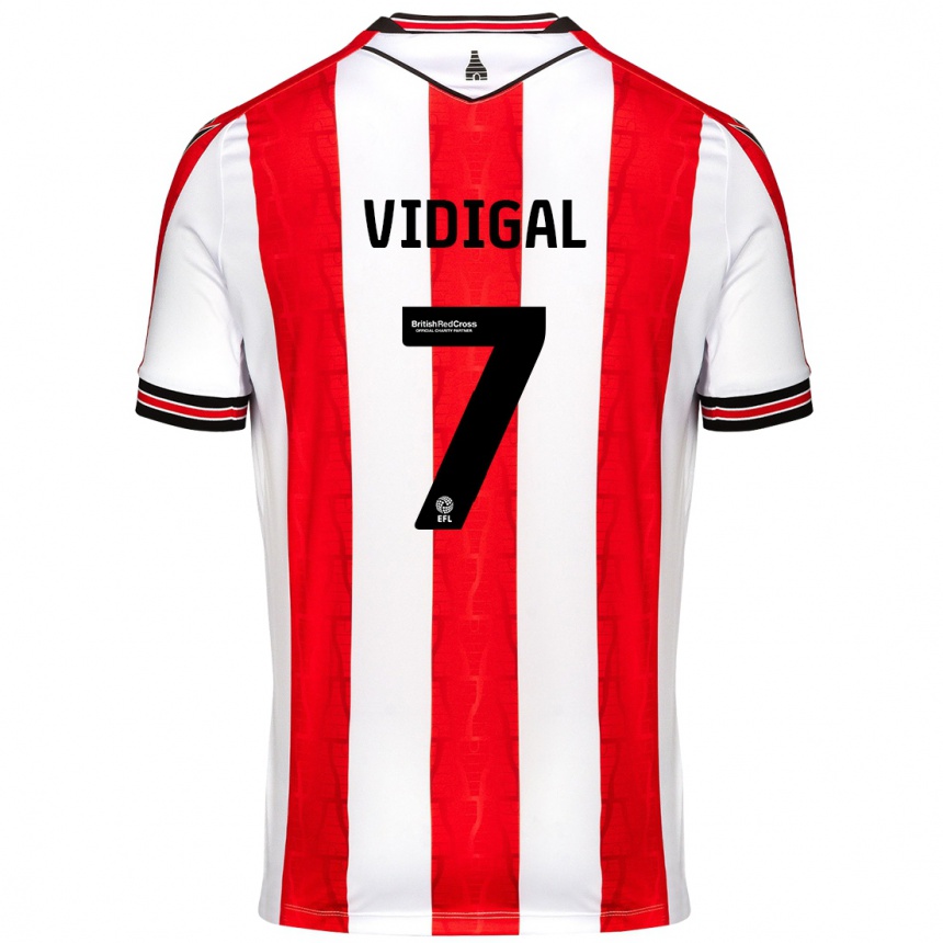 Kids Football André Vidigal #7 Red White Home Jersey 2024/25 T-Shirt Australia