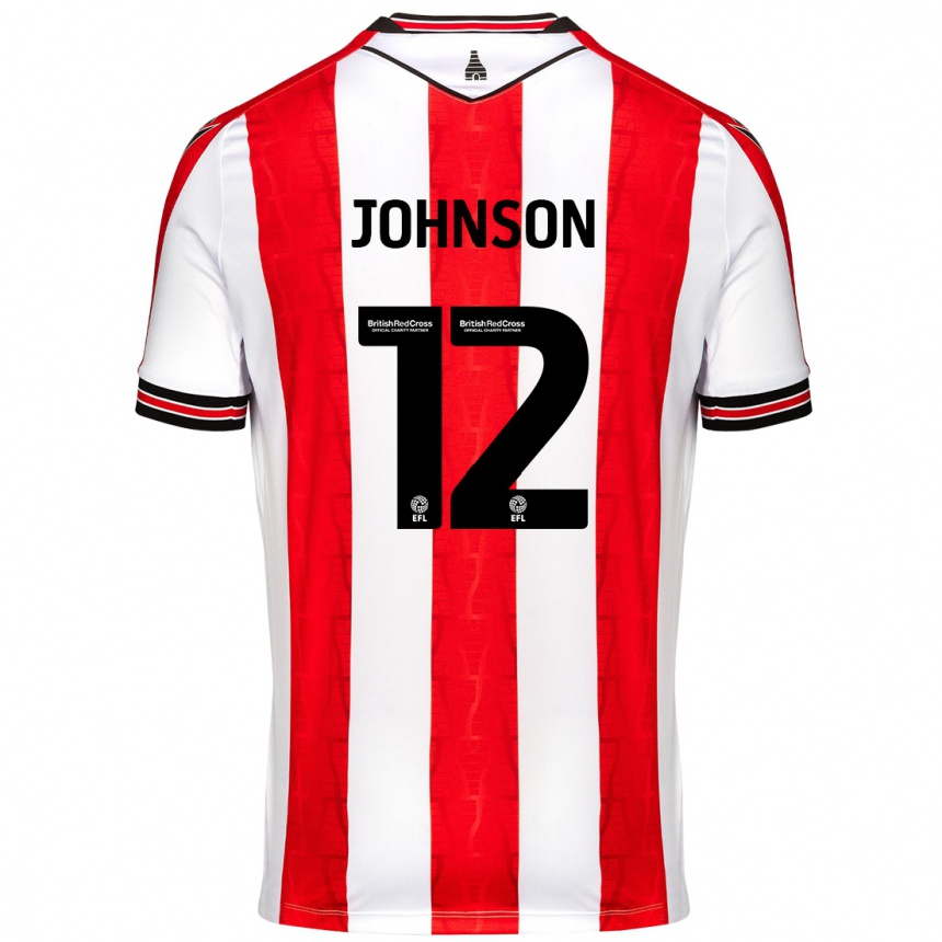 Kids Football Daniel Johnson #12 Red White Home Jersey 2024/25 T-Shirt Australia