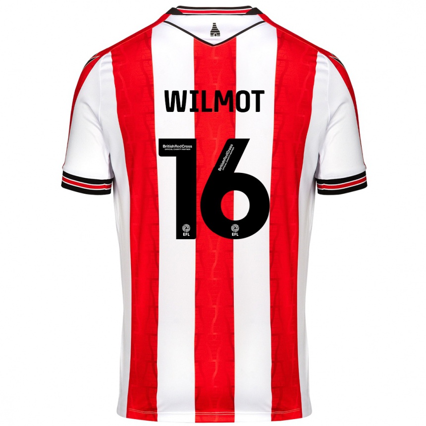 Kids Football Ben Wilmot #16 Red White Home Jersey 2024/25 T-Shirt Australia