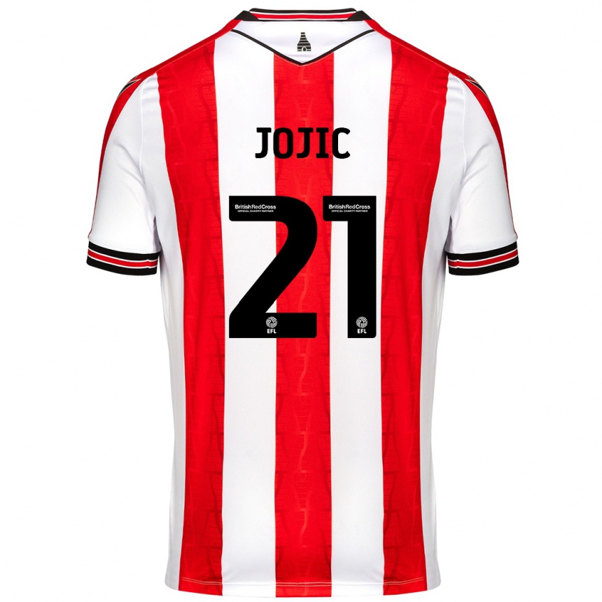 Kids Football Nikola Jojic #21 Red White Home Jersey 2024/25 T-Shirt Australia