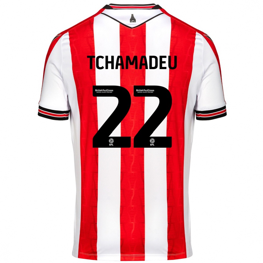 Kids Football Junior Tchamadeu #22 Red White Home Jersey 2024/25 T-Shirt Australia