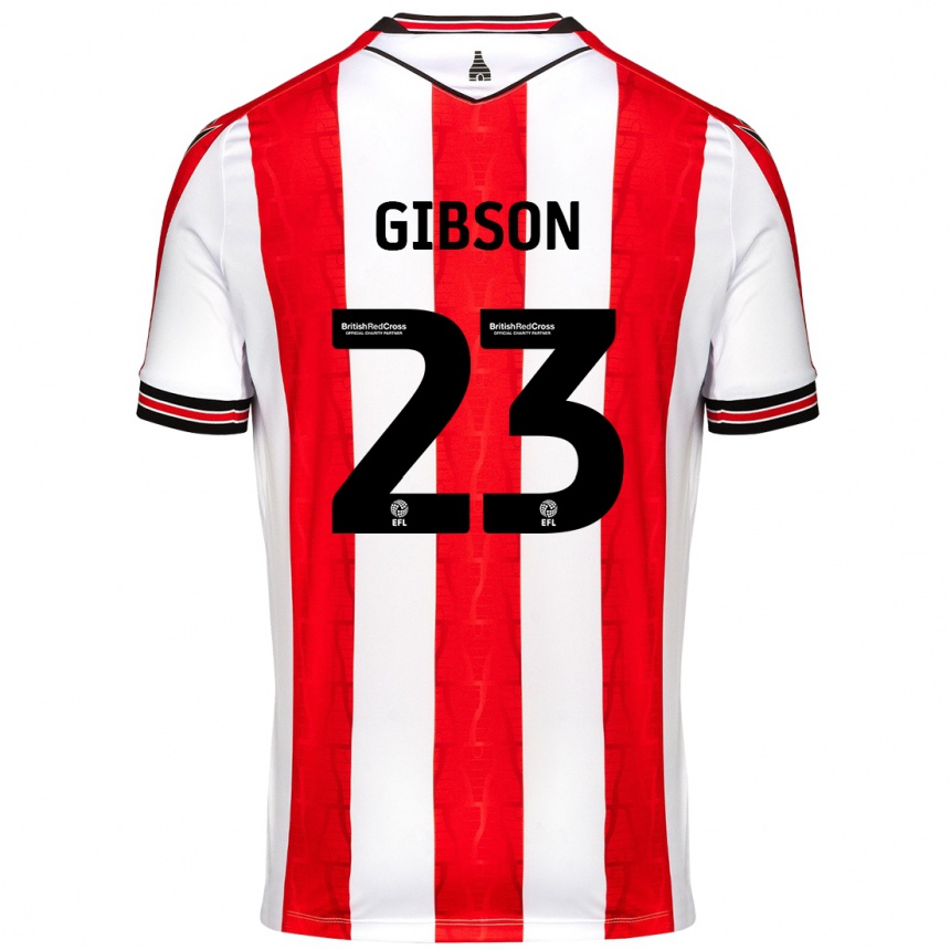 Kids Football Ben Gibson #23 Red White Home Jersey 2024/25 T-Shirt Australia