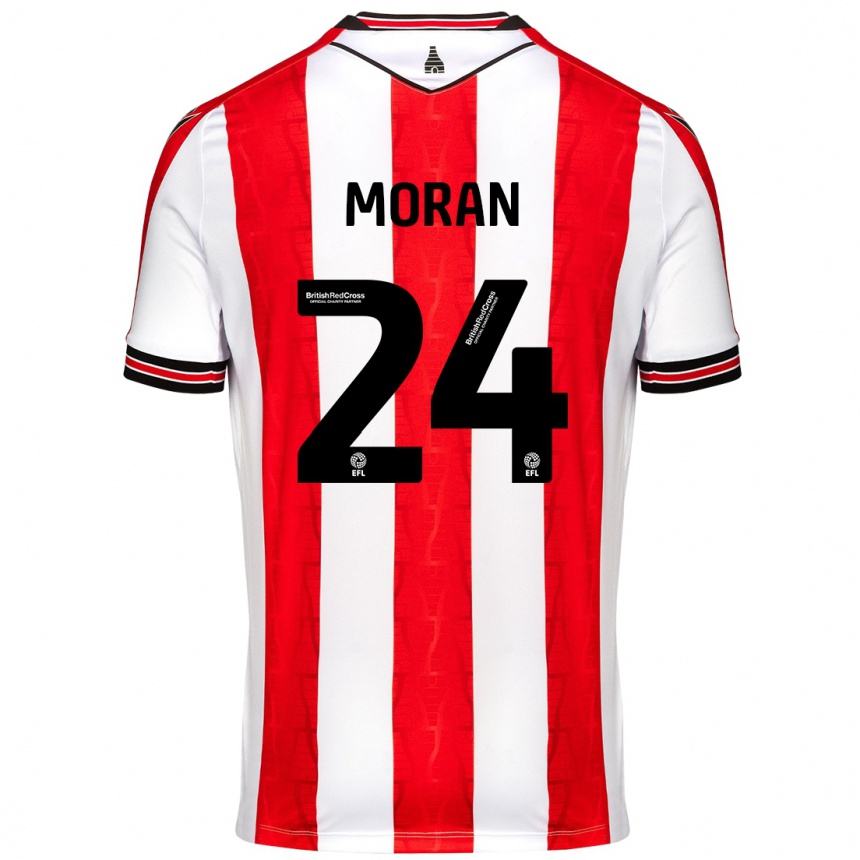 Kids Football Andrew Moran #24 Red White Home Jersey 2024/25 T-Shirt Australia