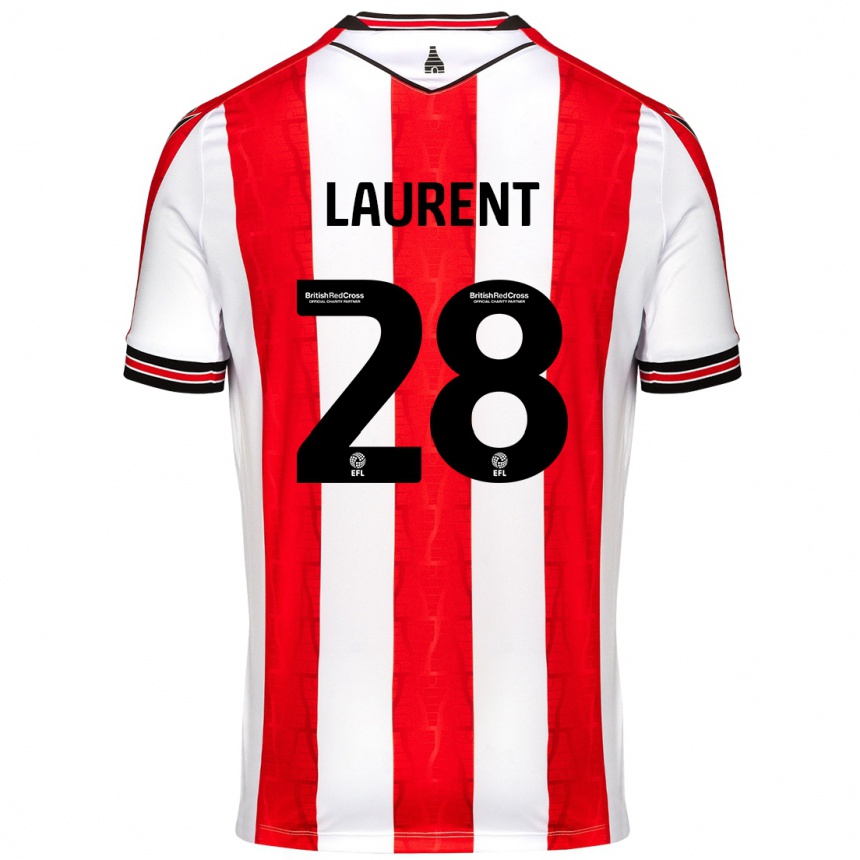 Kids Football Josh Laurent #28 Red White Home Jersey 2024/25 T-Shirt Australia