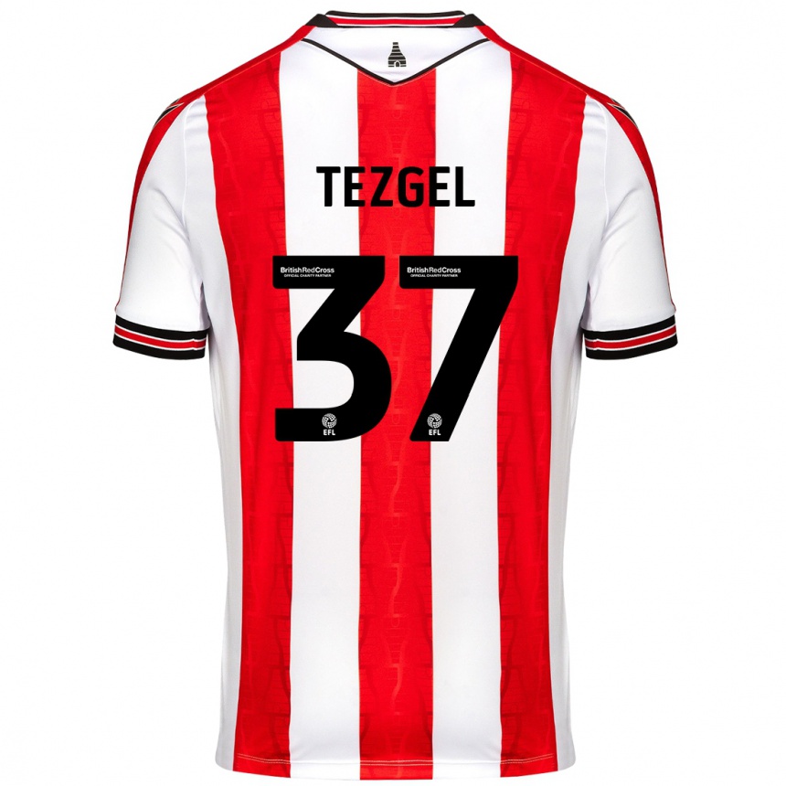 Kids Football Emre Tezgel #37 Red White Home Jersey 2024/25 T-Shirt Australia