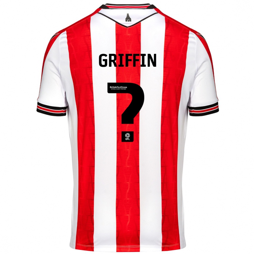 Kids Football Jake Griffin #0 Red White Home Jersey 2024/25 T-Shirt Australia