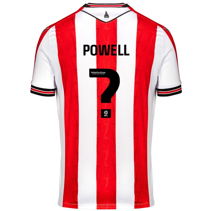 Kids Football Owen Powell #0 Red White Home Jersey 2024/25 T-Shirt Australia