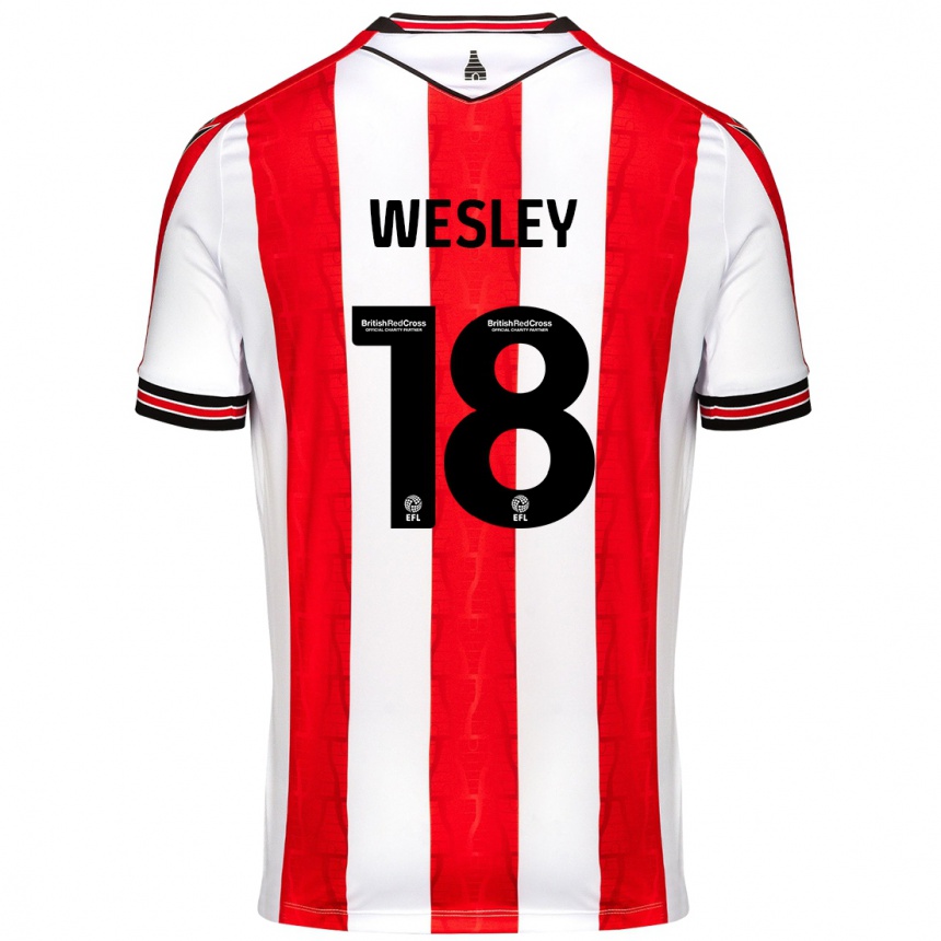 Kids Football Wesley Moraes #18 Red White Home Jersey 2024/25 T-Shirt Australia