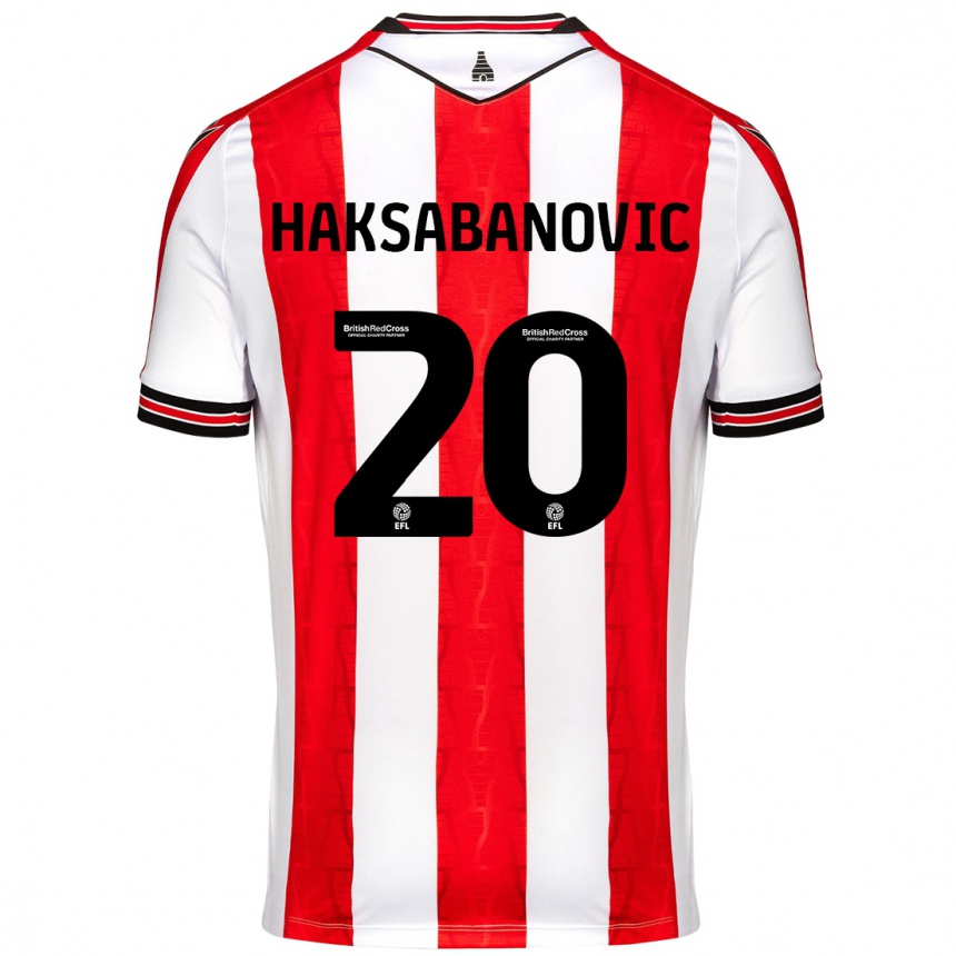 Kids Football Sead Hakšabanović #20 Red White Home Jersey 2024/25 T-Shirt Australia