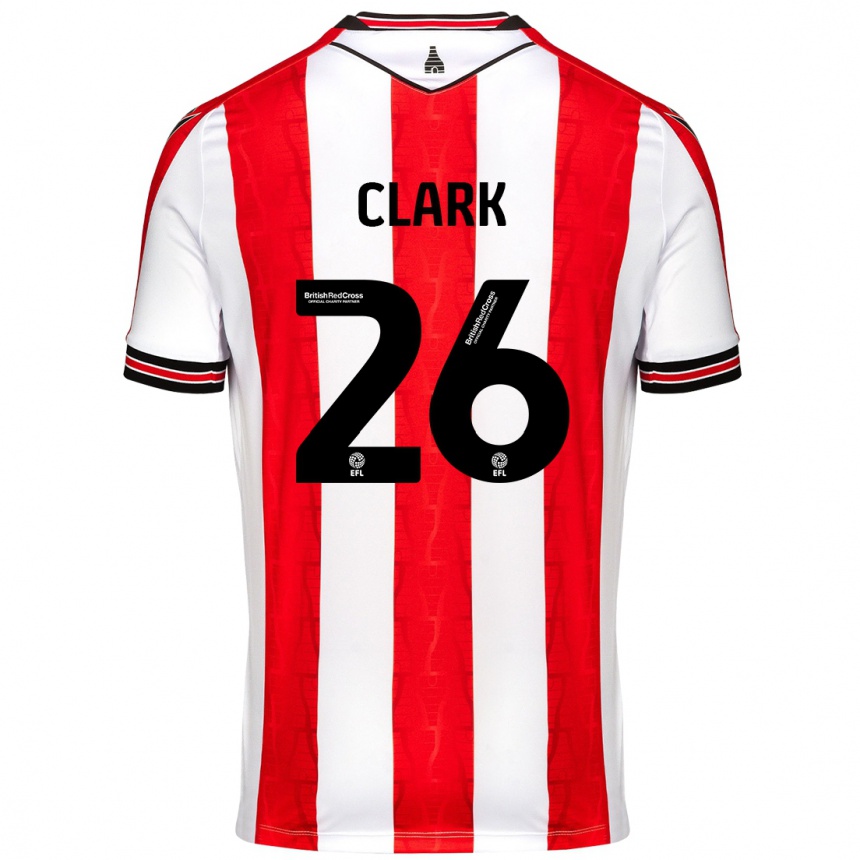 Kids Football Ciaran Clark #26 Red White Home Jersey 2024/25 T-Shirt Australia