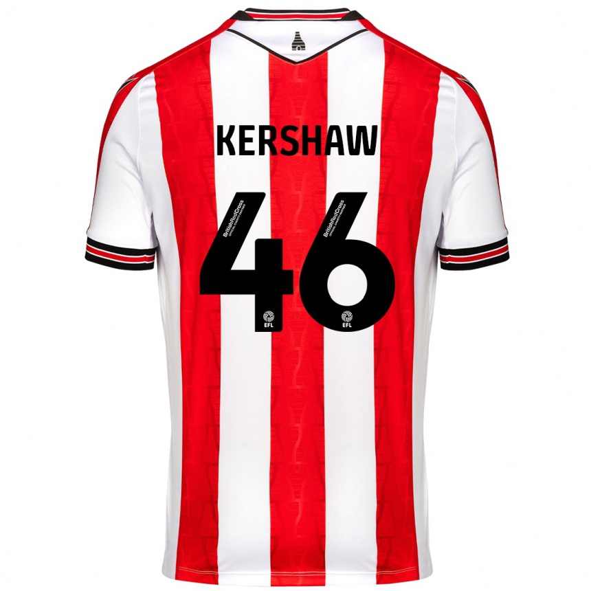 Kids Football Ben Kershaw #46 Red White Home Jersey 2024/25 T-Shirt Australia