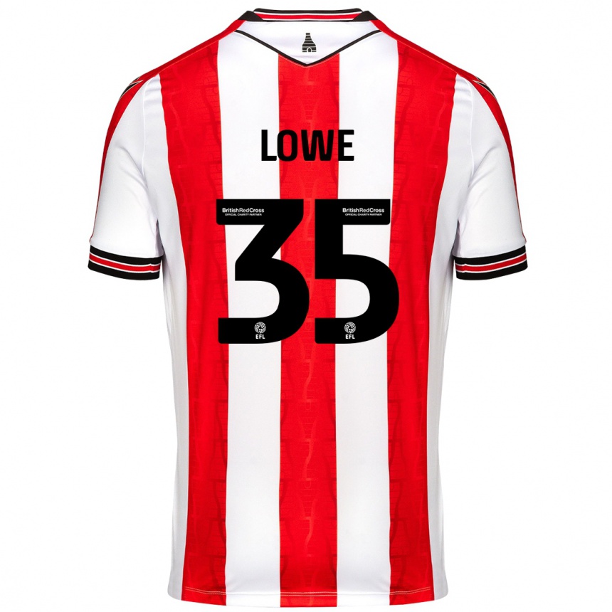 Kids Football Nathan Lowe #35 Red White Home Jersey 2024/25 T-Shirt Australia