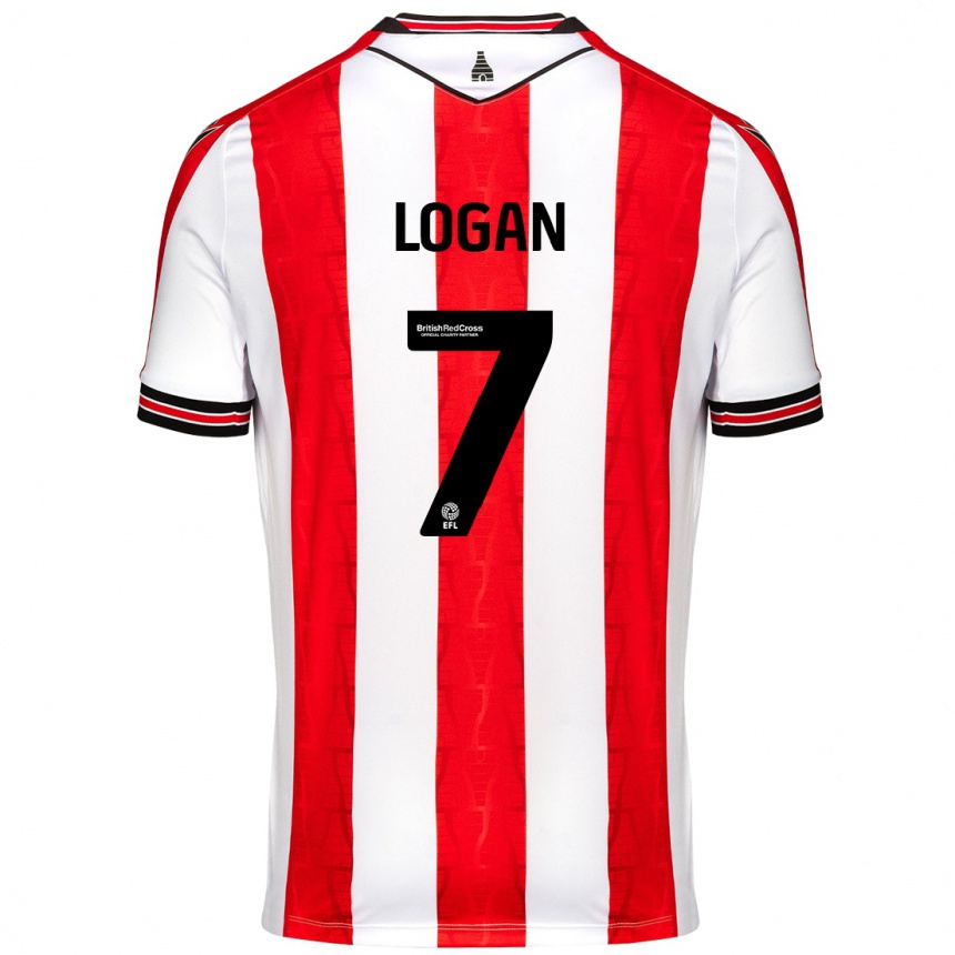 Kids Football Heidi Logan #7 Red White Home Jersey 2024/25 T-Shirt Australia