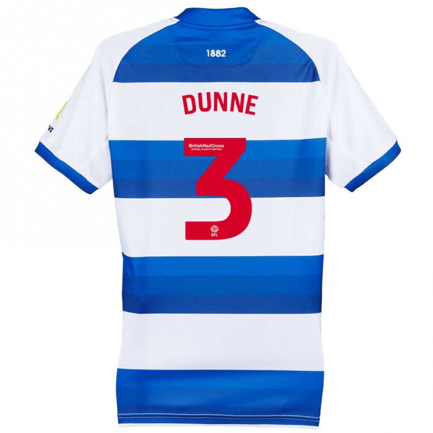 Kids Football Jimmy Dunne #3 White Blue Home Jersey 2024/25 T-Shirt Australia