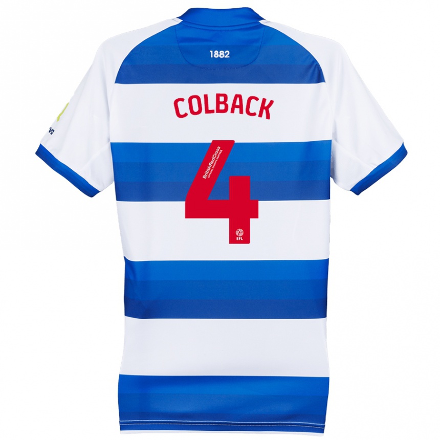 Kids Football Jack Colback #4 White Blue Home Jersey 2024/25 T-Shirt Australia