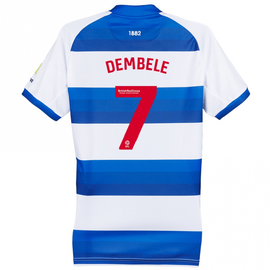 Kids Football Karamoko Dembélé #7 White Blue Home Jersey 2024/25 T-Shirt Australia