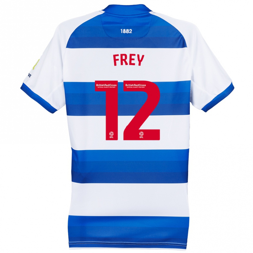 Kids Football Michael Frey #12 White Blue Home Jersey 2024/25 T-Shirt Australia