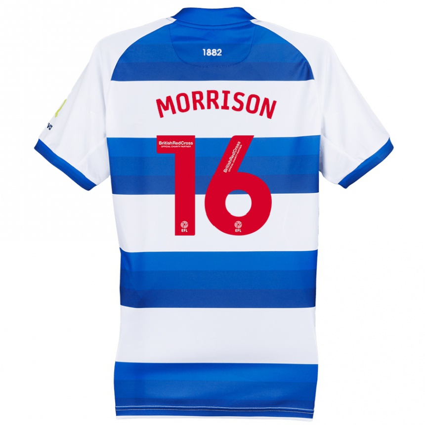 Kids Football Liam Morrison #16 White Blue Home Jersey 2024/25 T-Shirt Australia