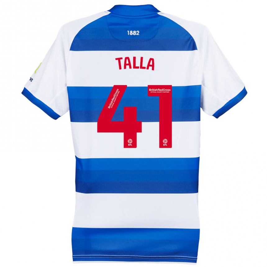 Kids Football Lorent Talla #41 White Blue Home Jersey 2024/25 T-Shirt Australia